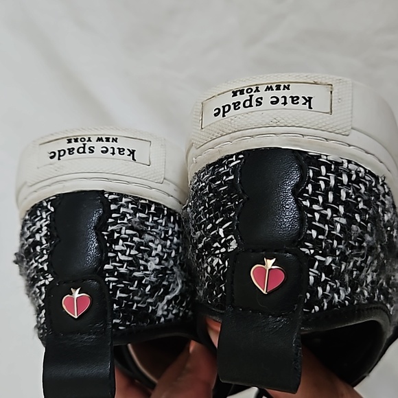 KATE SPADE Black White Tweed Sneakers Size 6 - Picture 8 of 15